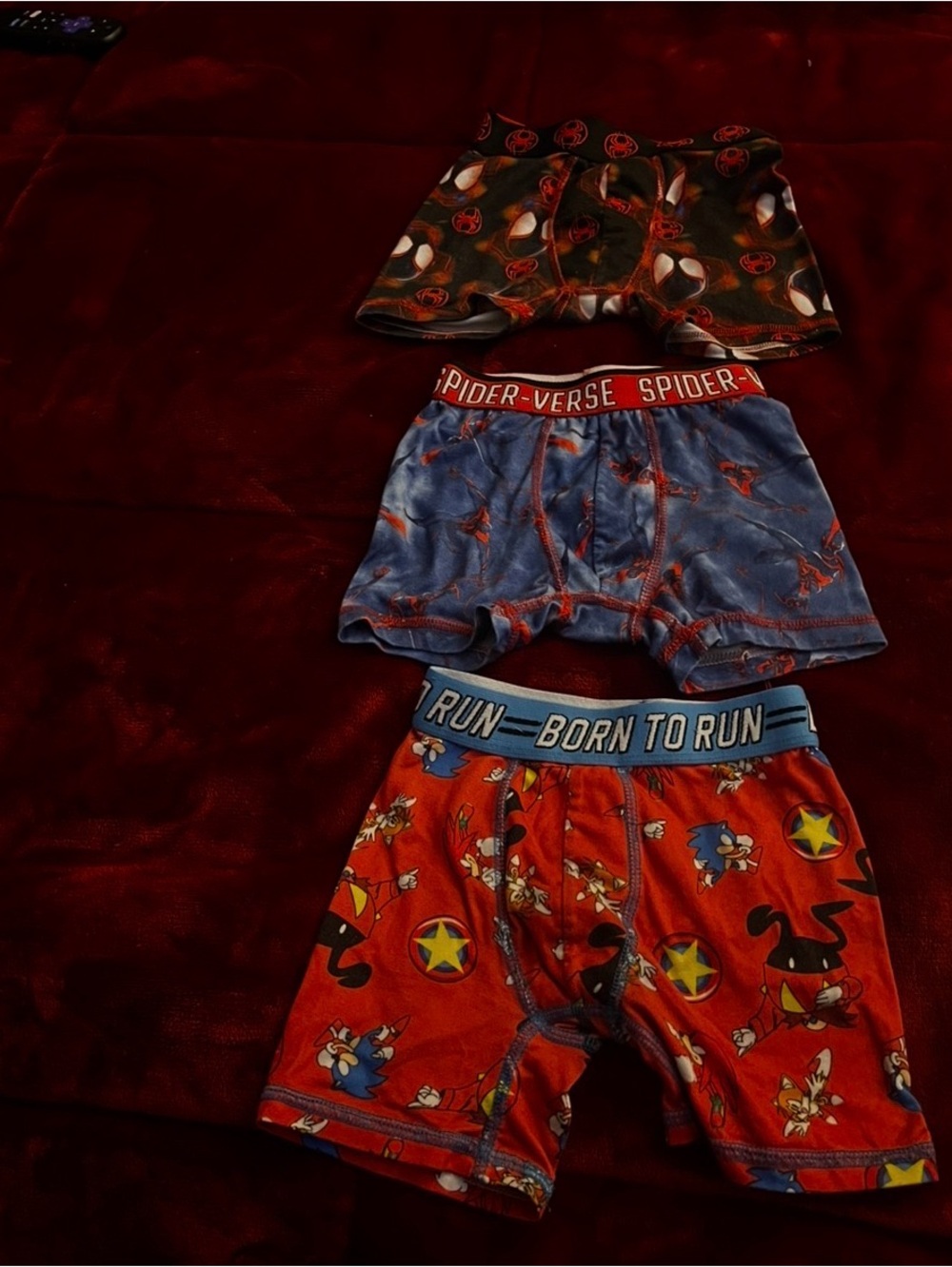 Spider-Verse & Sonic Boys' Boxer Briefs - Red, Blue, Black